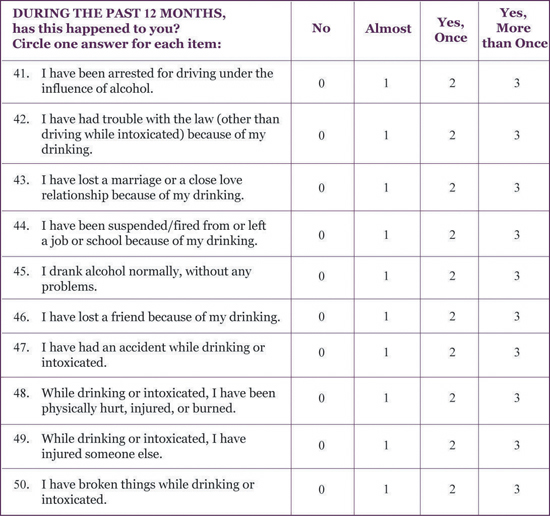 Drinker Inventory of Consequences Chart 4