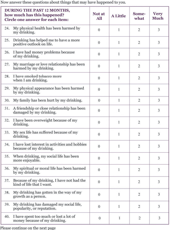 Drinker Inventory of Consequences Chart 3
